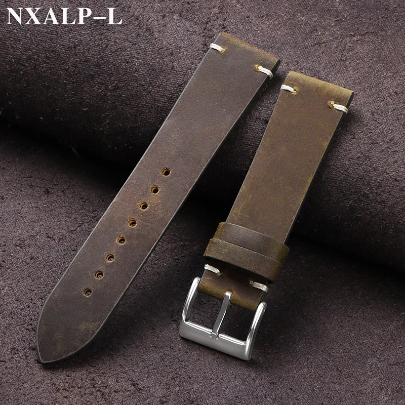 Nylon Nato Strap - Vintage Yağ Balmumu Deri saat kayışı