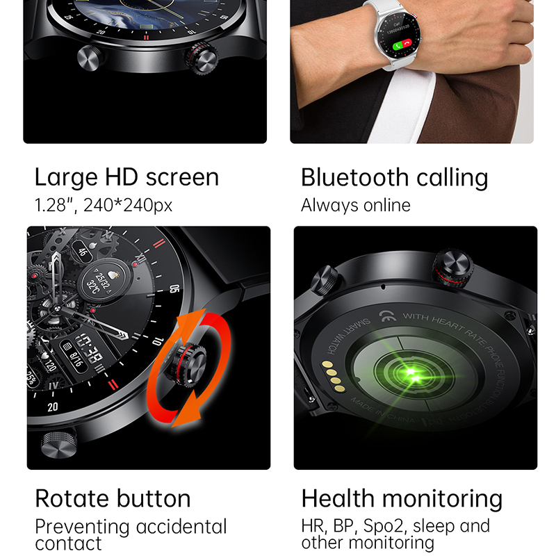 ECG+PPG Bluetooth Çağrı Özelli - Smartwatch Faces incelemesi ve fiyatı