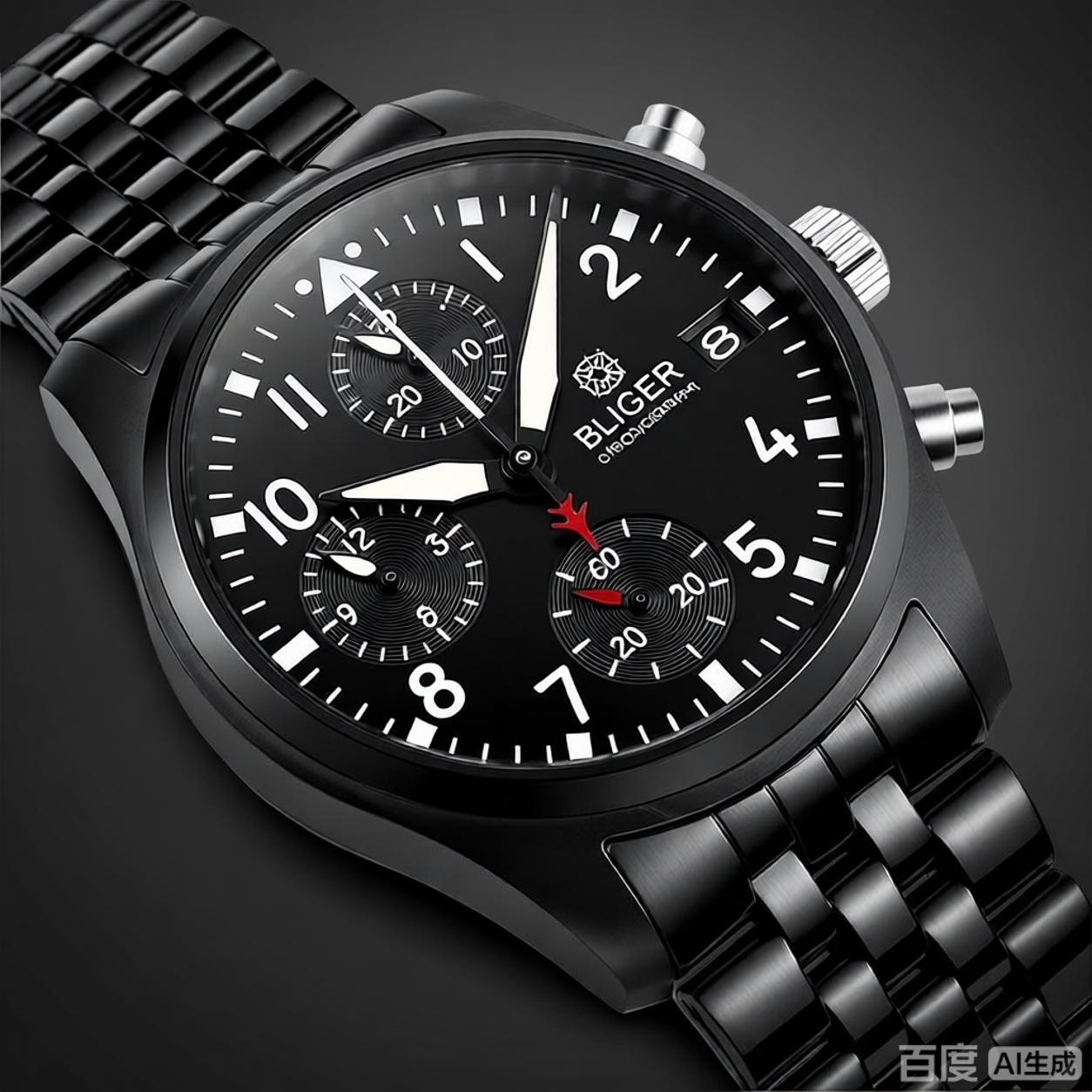 BLIGER Tam Siyah Fırçalanmış 3 - Accessories With Watch incelemesi ve fiyatı